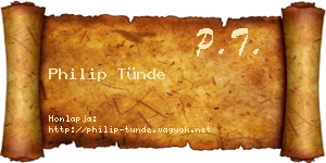 Philip Tünde névjegykártya